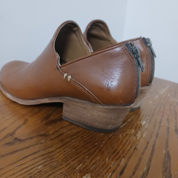 Frye Shoes Booties Tom Cognac Size 10m Zip Womans Leather - Picture 8 of 11